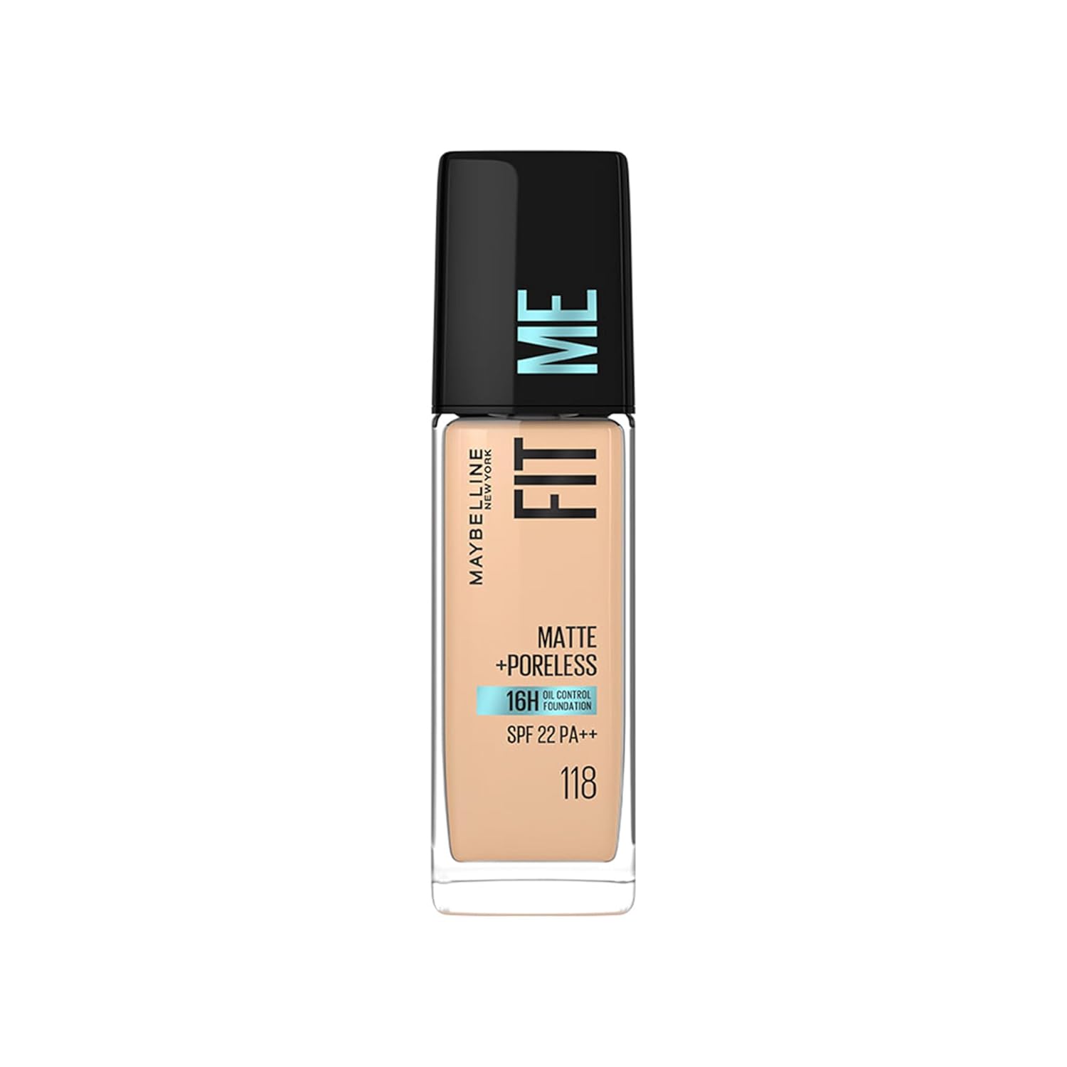 

Maybelline New York Fit Me Matte Poreless Foundation 118 Light Beige 30ml Oil Control SPF 22 Natural Matte Finish Liquid Makeup