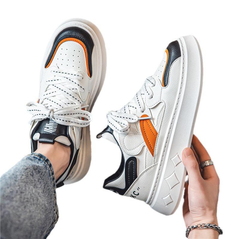 Men's Shoes Summer Trend Versatile Low-top Casual Board Shoes Student Sports Thick Sole Heightening Small White Tide Shoes Internet Celebrity Explo