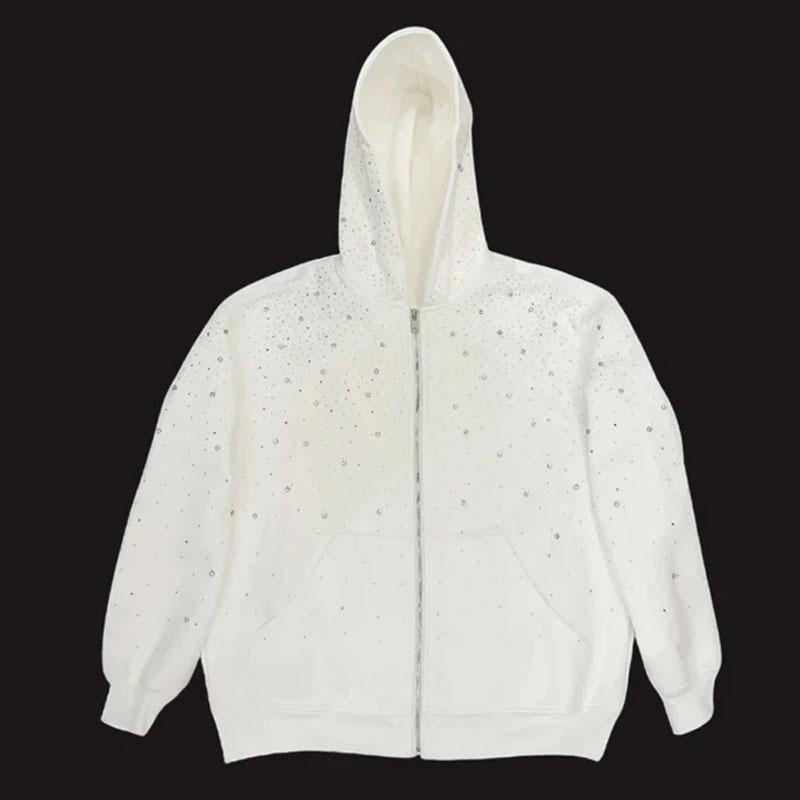 Hooded sports sweater, hot diamond simple