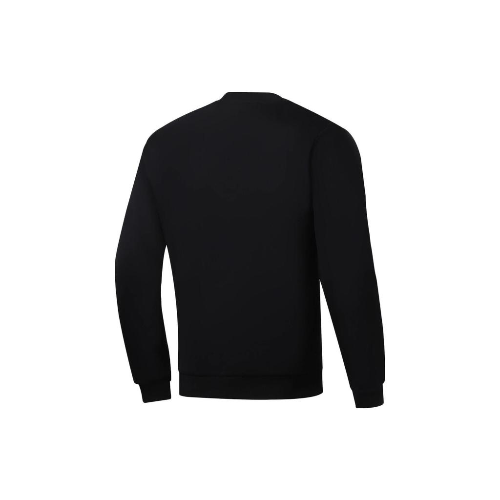 Li-Ning Fitness Series Solid Color Round Neck Pullover Sweatshirt Men Sweatshirt Black AWDTC83-1