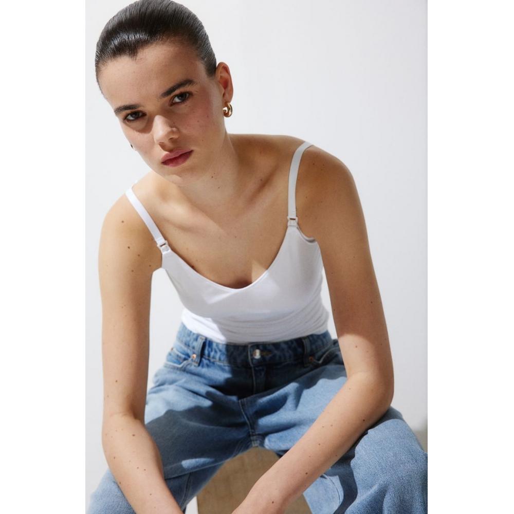 

Комплект из 2 предметов: топ для кормления HM MAMA, бежевый, белый