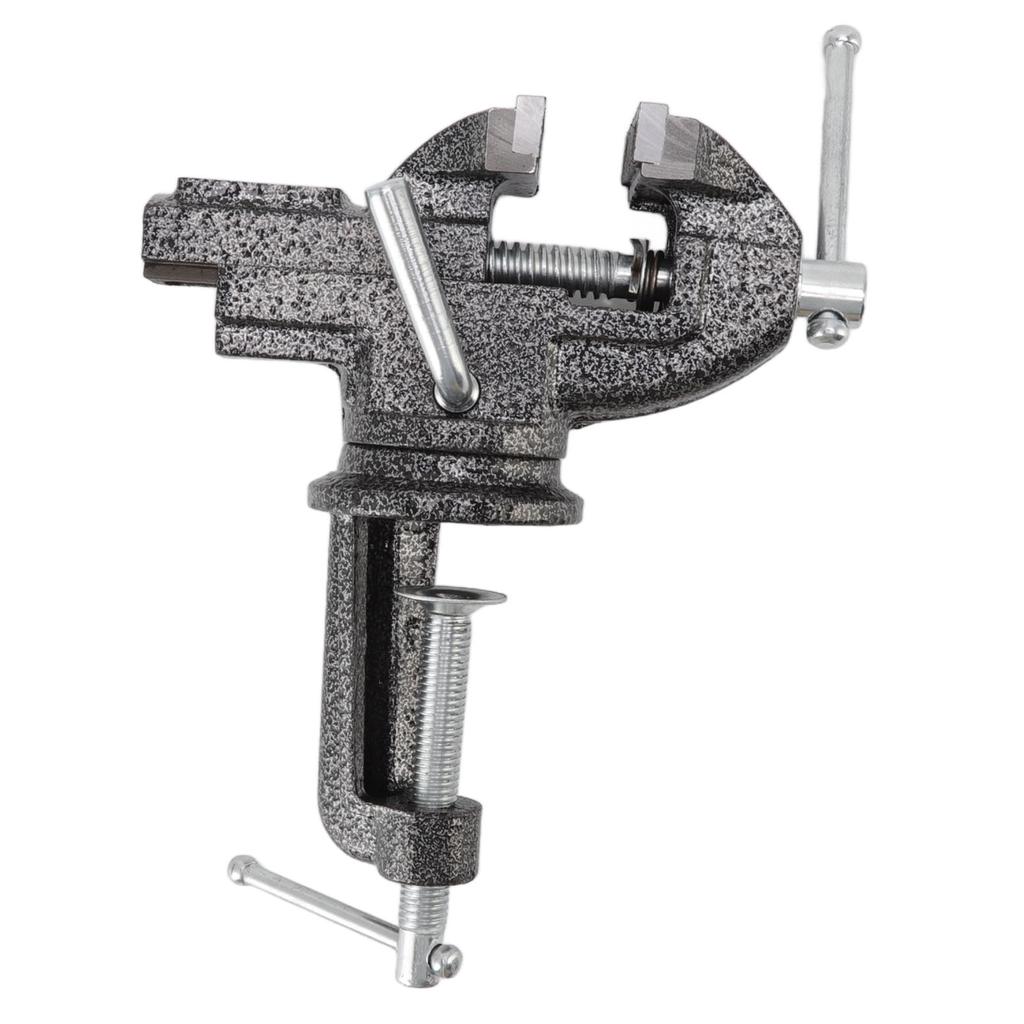 Bench Vise 360 Degree Rotating Cast Steel Small Clamp On Table Vise for Woodworking Jewelry Making
