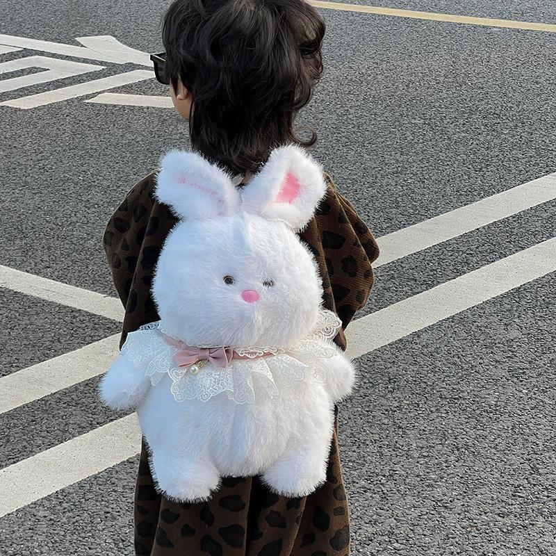 Adorable Soft Plush Bear And Bunny Backpack For Kids Lightweight School Bag