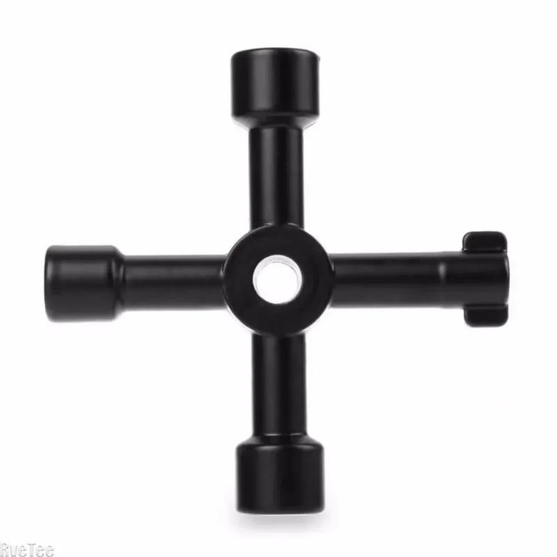 4 In 1 Multifunction Electrician Plumber Cross Switch Wrench Tool Universal Square Triangle Key for Gas Train Bleed Radiator