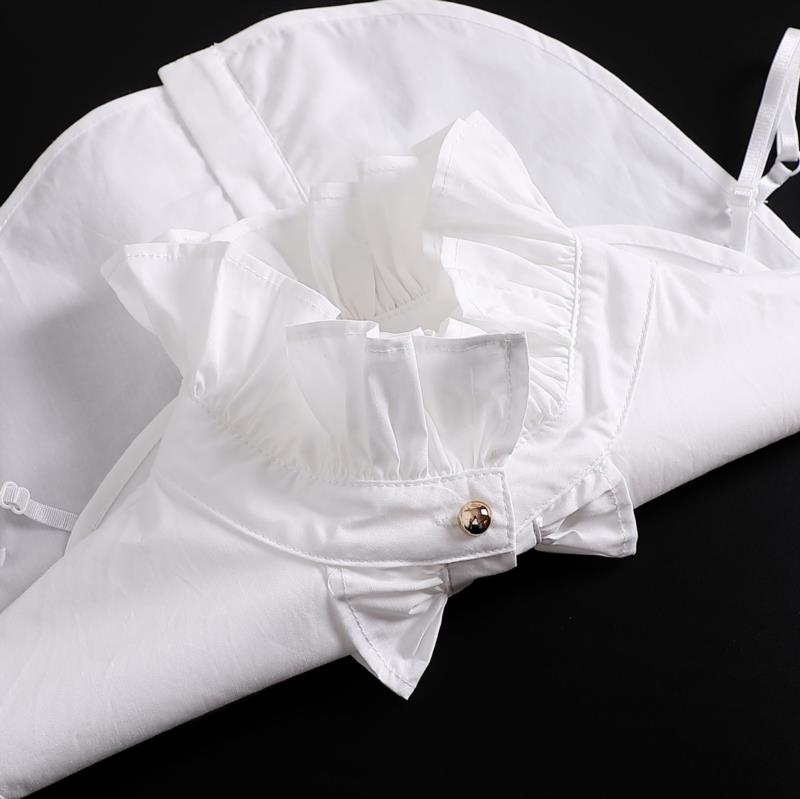 Perfect Match Embroidery Fake Collar Women Lace Detachable Lapel Collar Shirt Top Tie White Ruffles False Collar Woman Removable False Blouse