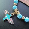 Utsøkt Angel Cross Rosenkrans Perler Armbånd Kristne suvenirer Armbånd og armbånd Dekorgaver Mote Armbånd Tilbehør HMM