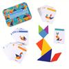 Wooden Tangram Puzzle - Geometry Math Educational Toy, Mixed Colors, 17x11.5x3cm, Ideal Gift for Halloween, Christmas, Thanksgiving
