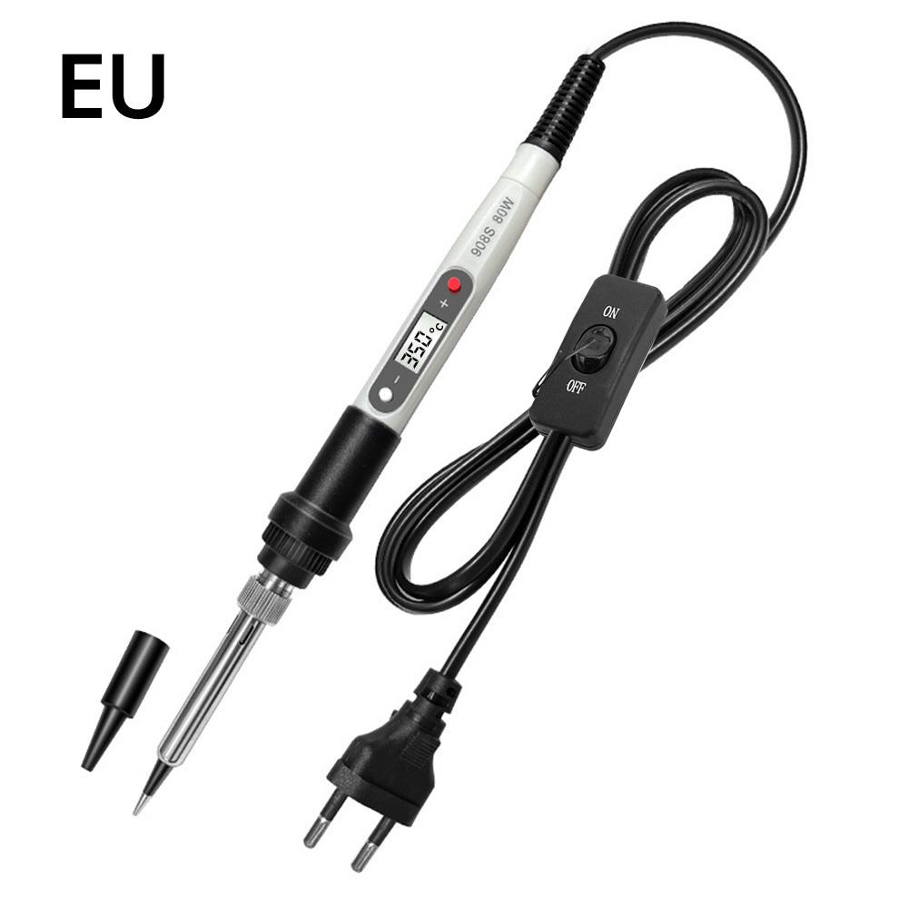 AC110V 220V 80W Fier de lipit cu afișaj digital LED intern Temperatură reglabilă Fier de lipit Instrumente de sudare și reparare 908S