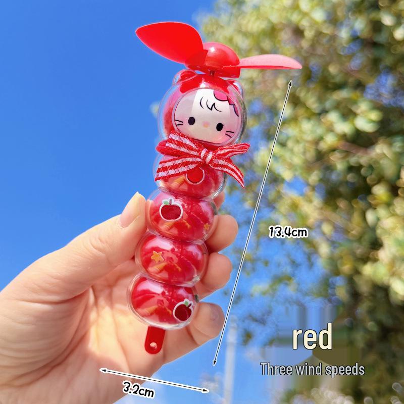 

USB Rechargeable Mini Candied Hawthorn Fan - Perfect for Students, Kids, and Outdoor Adventures 13.4*3.2cm