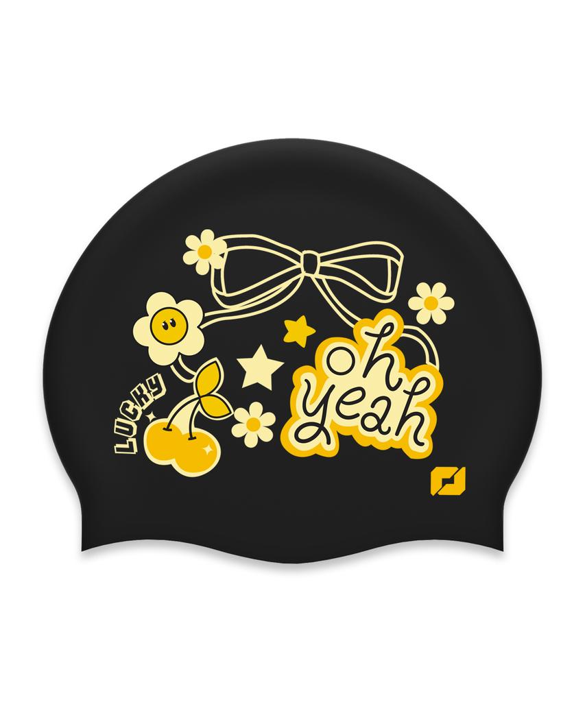 Tieseunain Sugar Pop Silicone Swim Cap Black