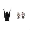 Creative Rock Gesture Owl Hand Sculpture Unique Animal Finger Statue for Apartment Bedroom