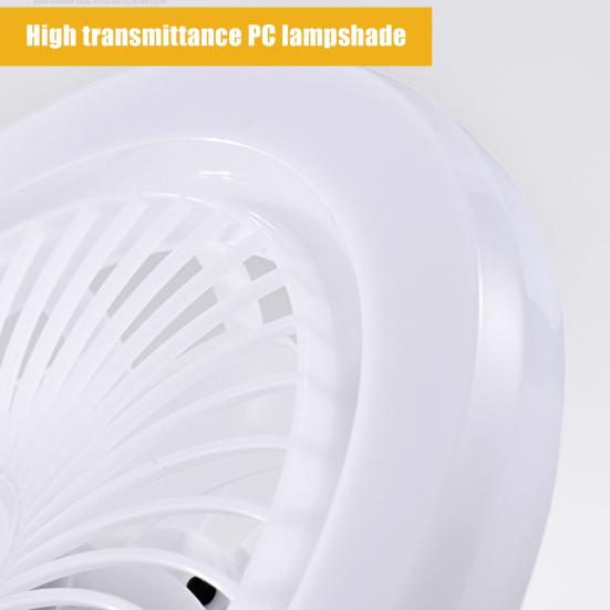 Geschlossener Deckenventilator mit Lichtfernbedienung, 3 Geschwindigkeitsstufen, geräuscharm, energiesparend, E27, Mini-Deckenventilator ohne Flügel, LED-Lampe