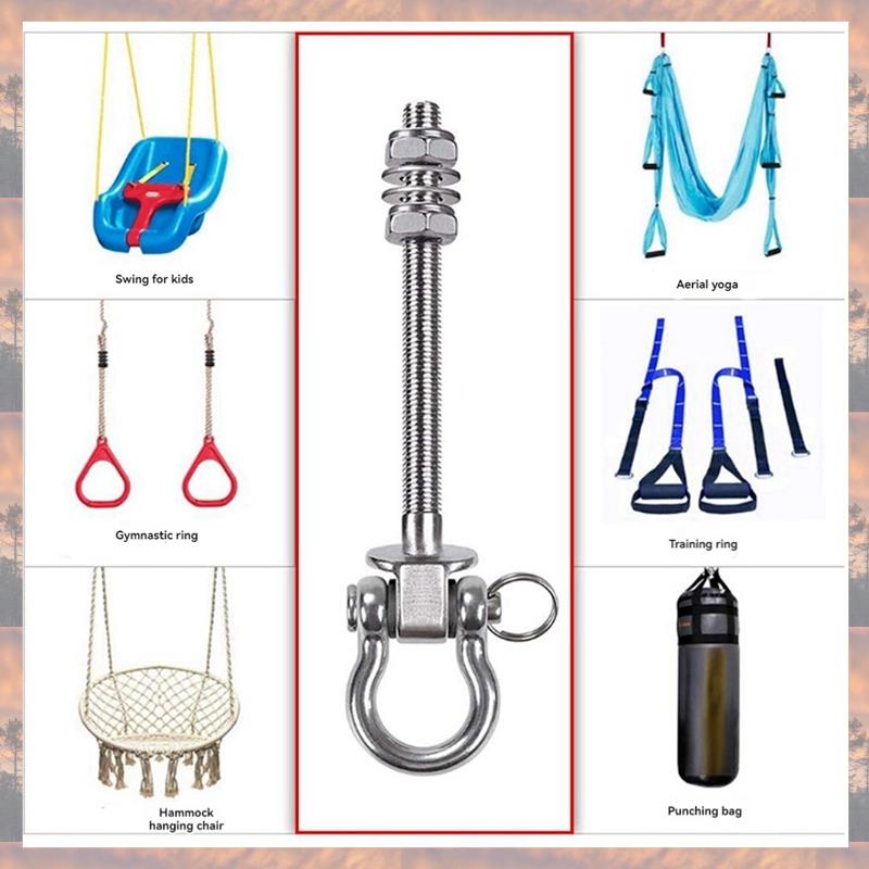 2025 Trend Heavy Duty Swing Hook Yoga Hammock Sandbag Hook Hanging Chair Accessories For Playground Porch Yoga Hammock