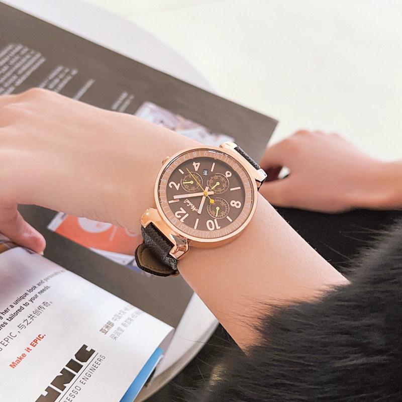 Montre de luxe en cuir style vintage: une montre à quartz élégante et de haute qualité, parfaite pour le lieu de travail — le cadeau idéal pour les femmes