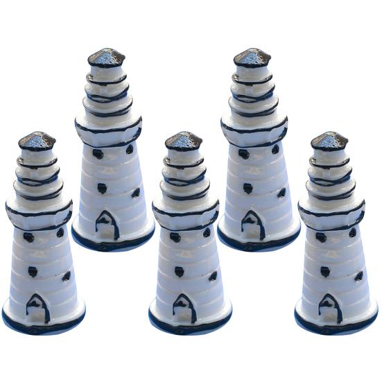 

5 шт., мини-статуя маяка, реалистичная форма, компактная смола, маленькая сказочная мини-садовая статуя, декор для патио чёрный