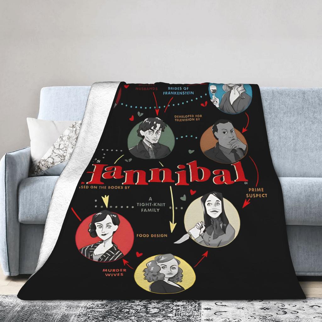 FalsettosHannibal Mashup Decke Plüsch Neuheit Atmungsaktive Überwurfdecken für Zuhause Restaurant Herbst/Winter,