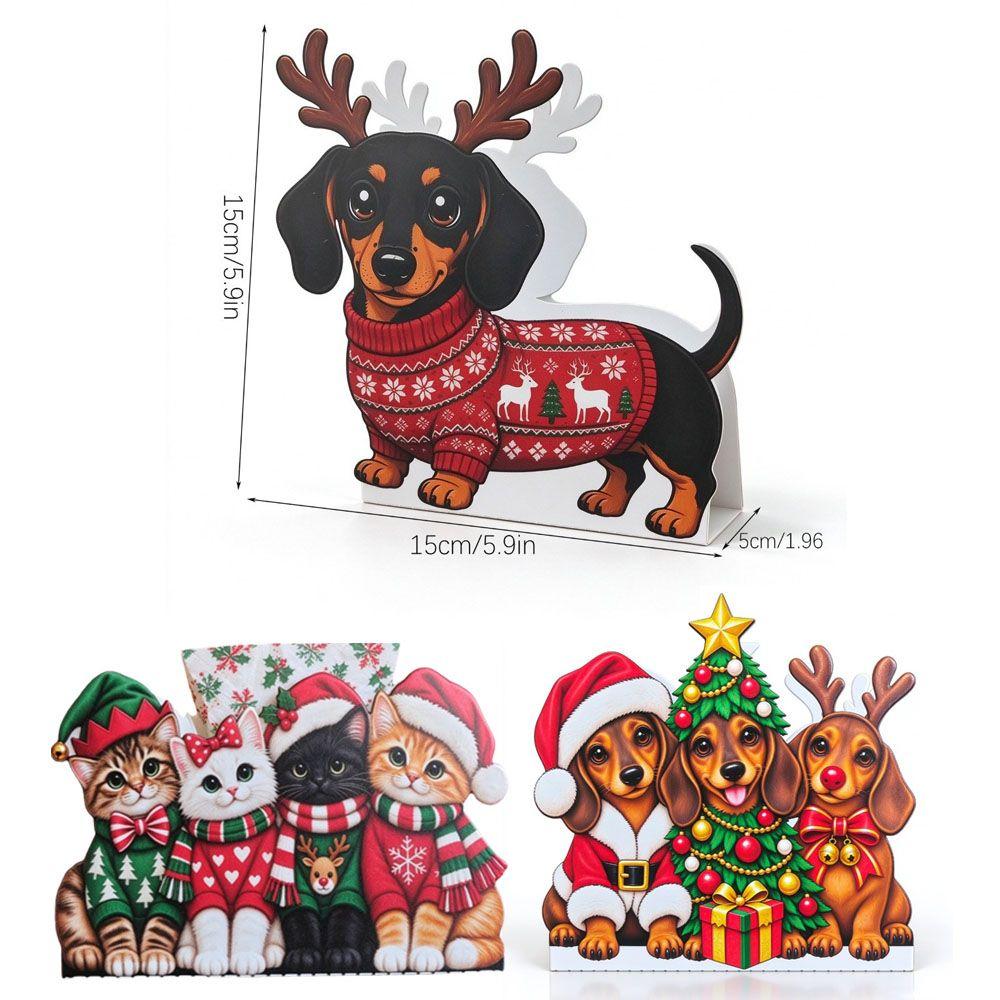 Cartoon Christmas Tissue Box Cat Sausage Dog Tissue Box Creative Tissue Rack Holiday