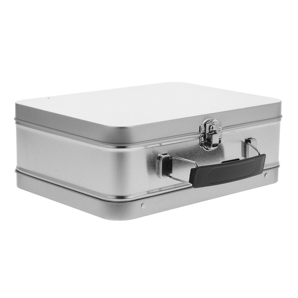 Retro Metal Lunch Box Tinplate Leakproof Food Storage Container Portable Metal Tin Box with Lid Leakproof Lunch Container