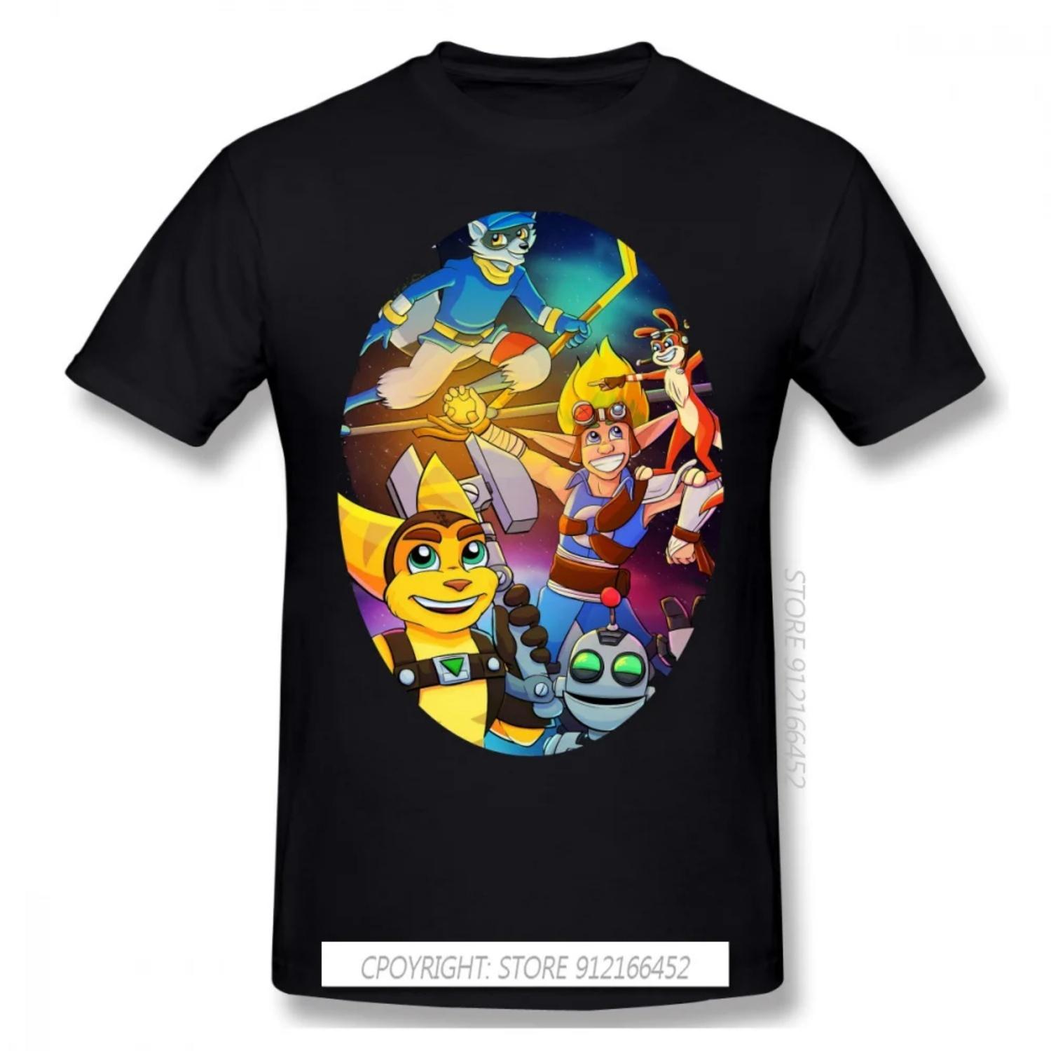 

Men Ratchet Clank Quartu Gadgebots Game T-Shirt Funny Tops Stars Pure 100% Cotton Tee Harajuku TShirt S чёрный
