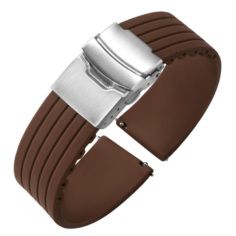 Premium Rubber Silicone Watch Band Universal Waterproof Sports Folding Buckle Strap 18/20/22/24mm for Seiko Bracelet Accessories