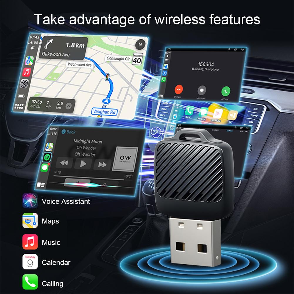 2 in 1 Wired to Wireless CarPlay Android Auto Adapter for OEM Car Stereo Plug and Play Smart Link Fast Connect Universal Adapter