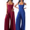 Solid Color Suspender Wide Leg Jumpsuit Solid Sling Wide Leg Jumpsuit