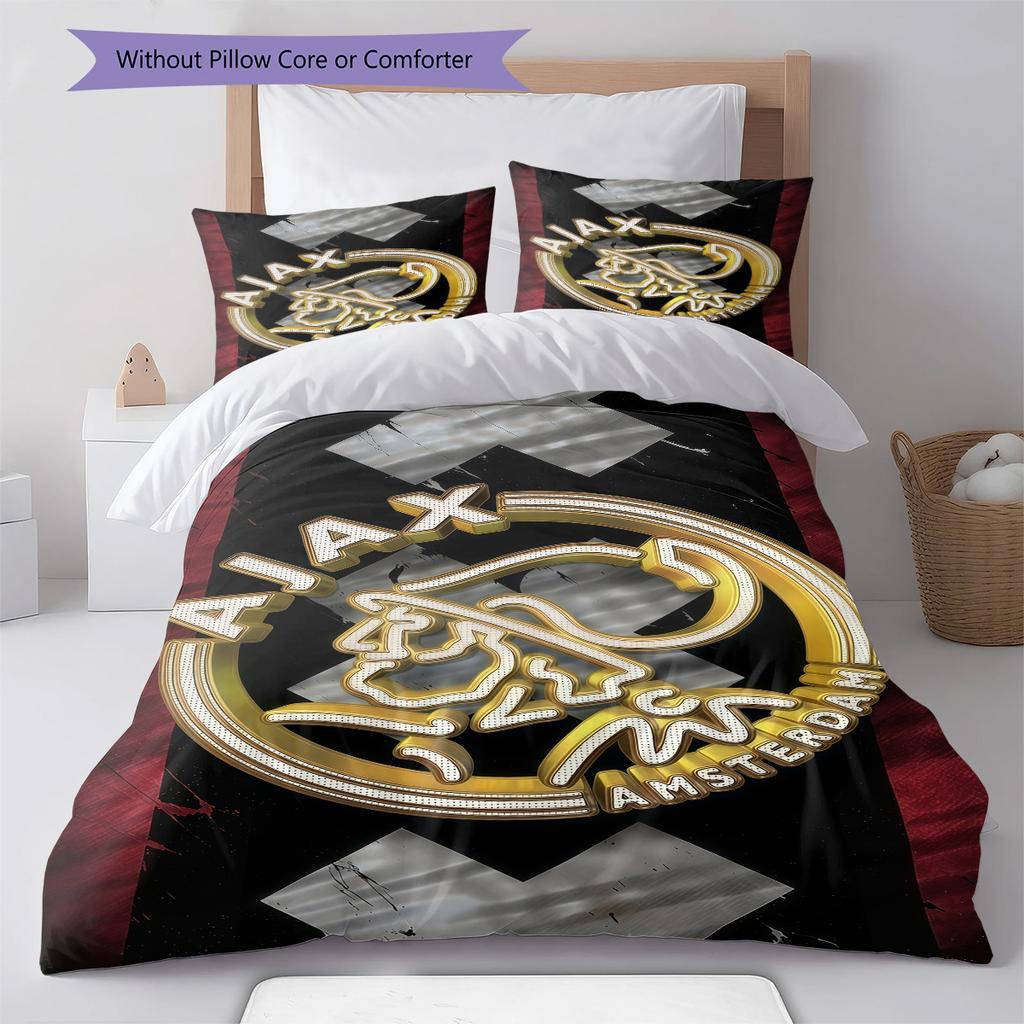AFC Ajax Amsterdam Bedding Quilt Set Quilt Cover Pillowcase Home Decoration Birthday Gift (1 * Duvet Cover + 2 * Pillowcase, Without Core)