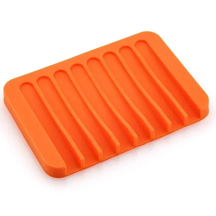 Colorful Silicone Soap Dish and Draining Organizer – No Installation Required, Perfect for Bathroom Accessories