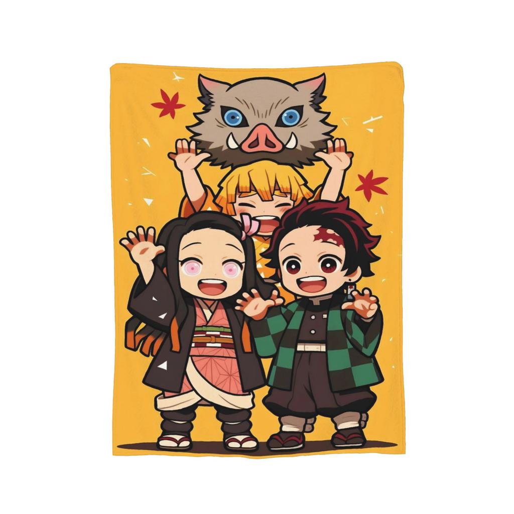 Sanemi Shinazugawa Dämonentöter Decke Samt Winter Atmungsaktive Leichte Überwurfdecke für Sofa Büro Teppich Stück