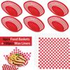 Foodservice Fast-Food-Körbe 100 Blatt Wachs Deli Papier Wiederverwendbare ovale Kunststoff Obstkorb Pommes Halter Korb Restaurant Snack