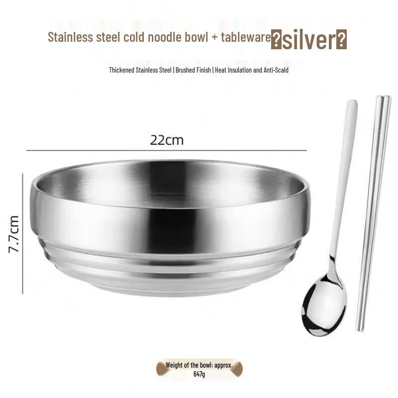 Korean Style Gold Stainless Steel Noodle Bowl