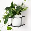 Modern Flora Wall Flower Stand, Black Metal Loft Wall Basket for Flowerpot, Handmade