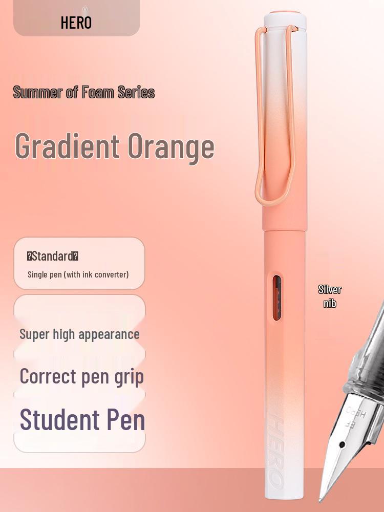 Летняя пенопластовая перьевая ручка HERO 1359 - Звездное небо, Экстратонкая для учеников третьего класса 0.38mm Bright Nib