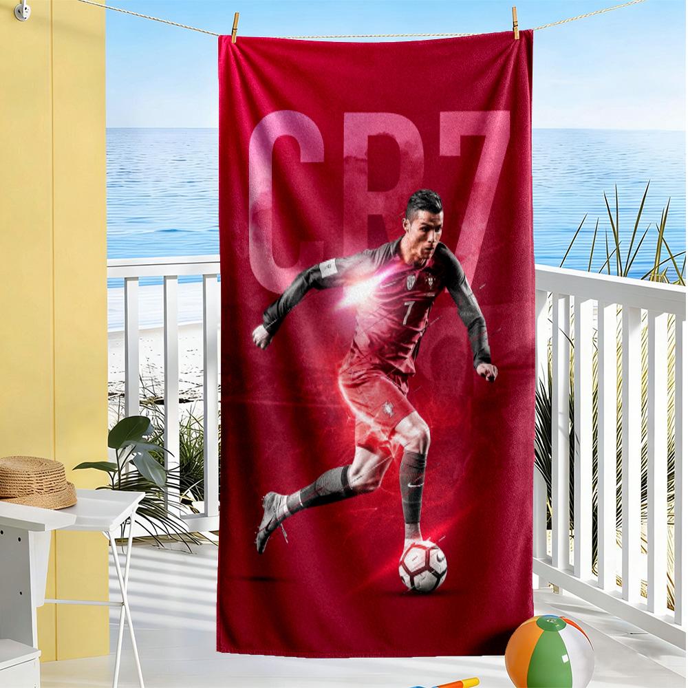 Cr7 Football Legend Beach Towel Super Soft Microfiber Quickdry Fabric Comfortable Lightweight