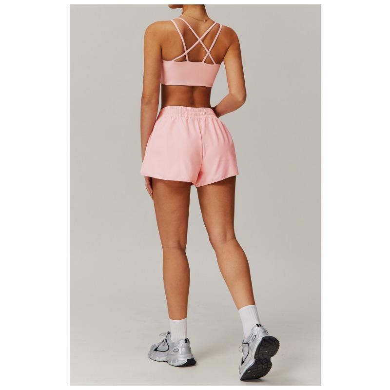 Women S Quick Dry Yoga Shorts Fake Two Piece Sports Shorts For Fitness