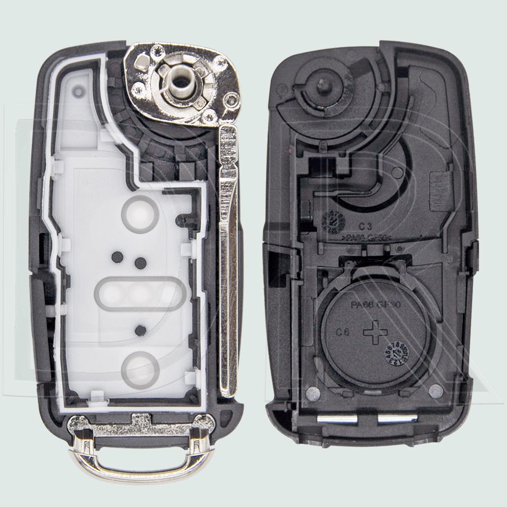DR 4/5 Button Replacement Flip HU66 Car Key Shell Case Fob For Volkswagen VW Sharan Multivan T5 Caravelle MPV
