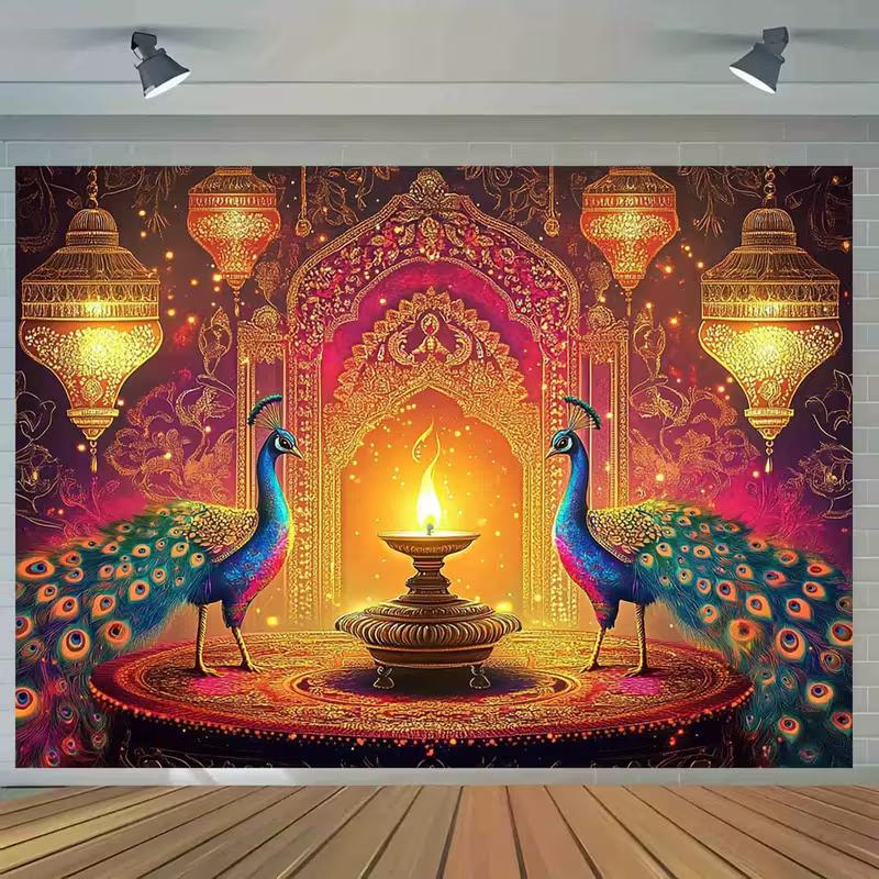 2D Backdrop for Diwali Celebrations, Festival of Lights & Hindu Holiday Events 47.2x31.5inch/120*80cm
