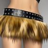 Fur Tassel Belt, Fur Punk Belt, Punk Style Double Exhaust Eye Belt, Men's and Women's Belts