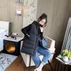 Gilet in cotone con cappuccio Gilet autunno e inverno da donna Gilet ampio e spesso di media lunghezza