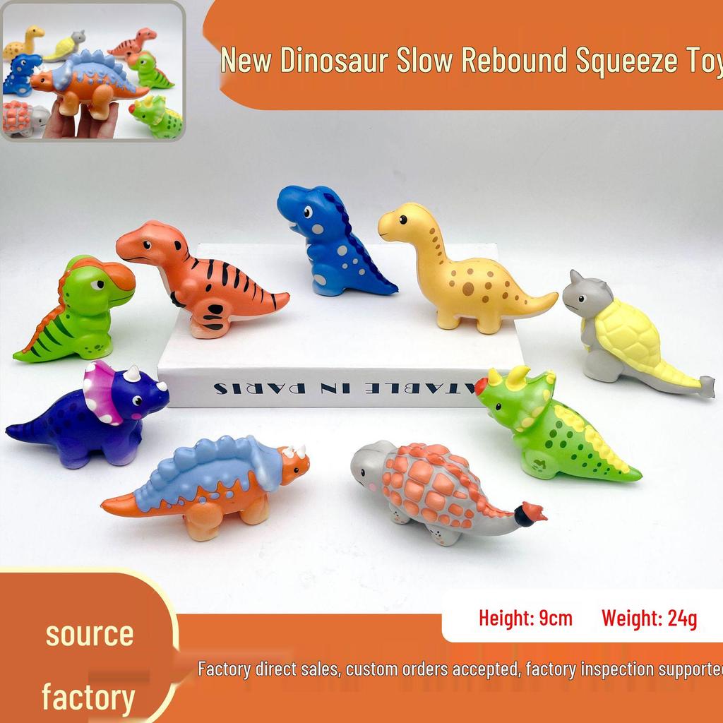 Triceratops Slow Rebound PU Squeeze Toy - Mini Hand Simulation Dinosaur