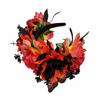 Gotische Halloween Rosenblütenkranz mit Schmetterling Realistisches Dunkles Rosenkopfstück Vintage Simulierte Blumengirlande Kopfreif