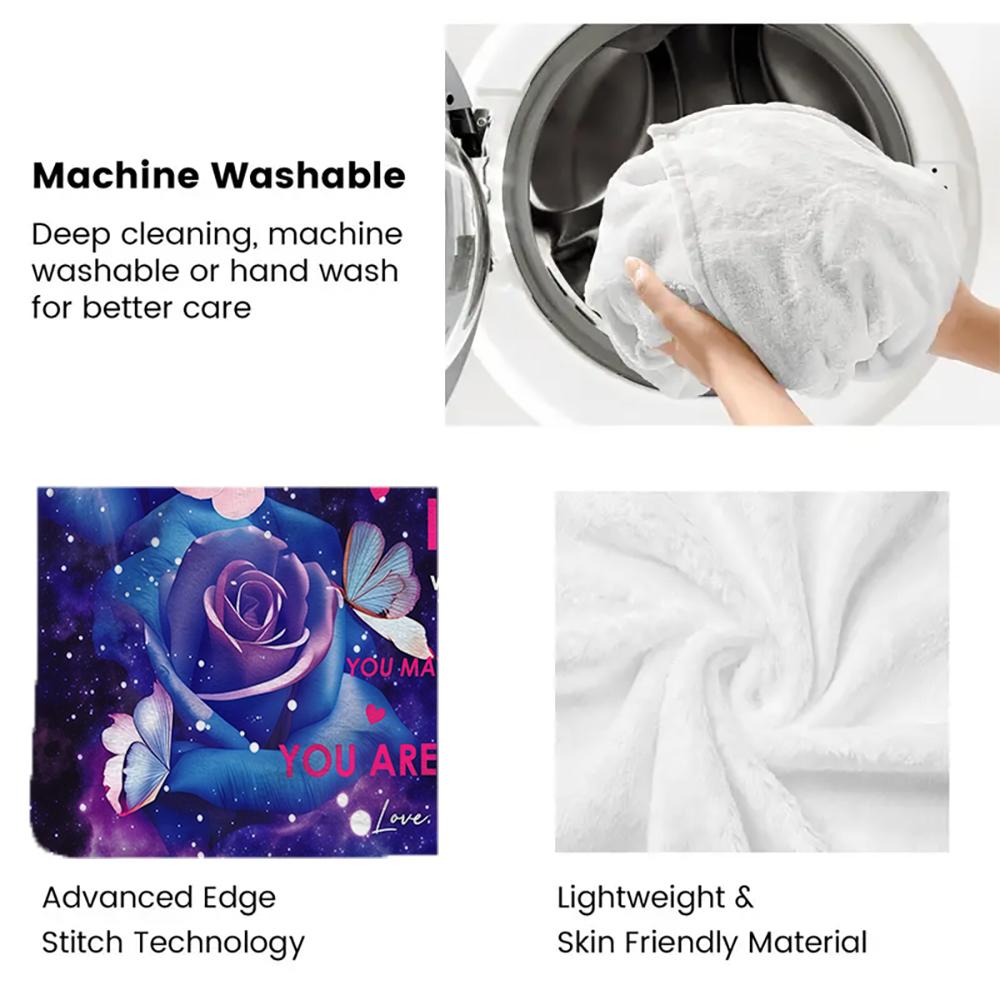 Galaxy & Rose Print thin Flannel Blanket for Bedrooms,Living Rooms,Sofas Blankets,Lunch Breaks,blankets fluffy blanket