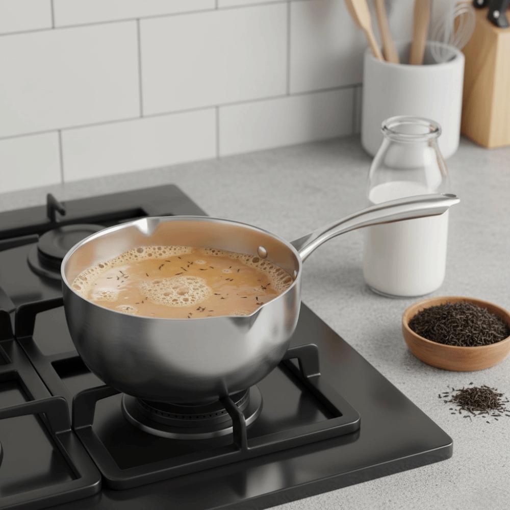 Flat Bottom Milk Pot No Coating Stew Pot Universal Stainless Steel Saucepan Induction Cook-top
