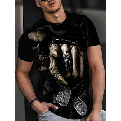 Letnia koszulka z krótkim rękawem Plus Size Męska koszulka Czarna ręka z nadrukiem 3D T-shirty Męskie codzienna odzież sportowa T Shirt męski