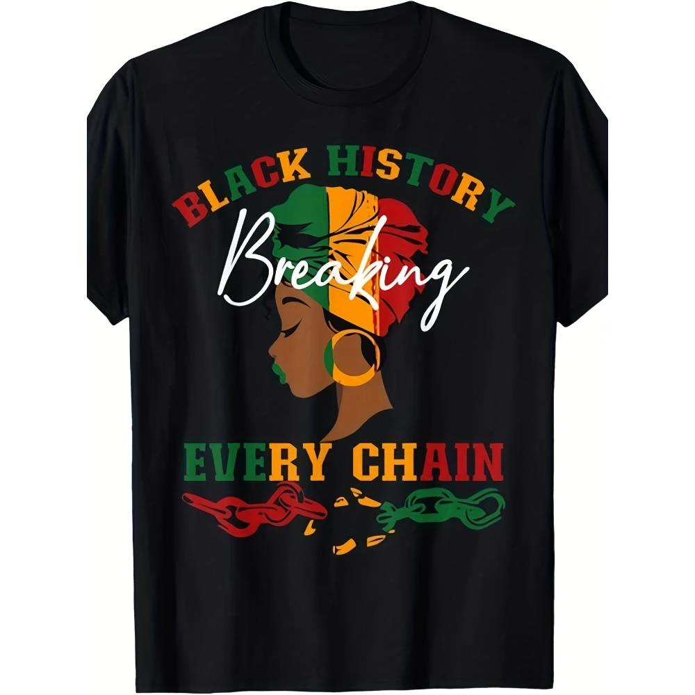 Men S & Women S Black History Breaking Every Chain T-Shirt - African Empowerment Graphic Tee with Pan-African Colors, Breaking S разноцветный