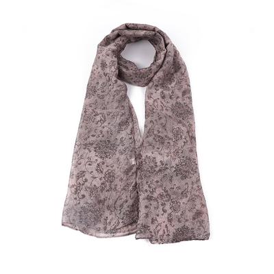 Voile Floral Scarf for Women Lightweight Fashion Spring Fall Winter Scarves