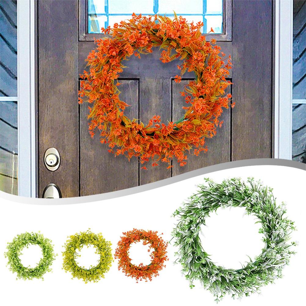 Spring Artificial Wreath for Front Door Living Room Bedroom and Office Use Designed with Detailed Botanical Elements