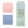 Foldable 12-Piece Matcha Green Manicure Nail Tool Set