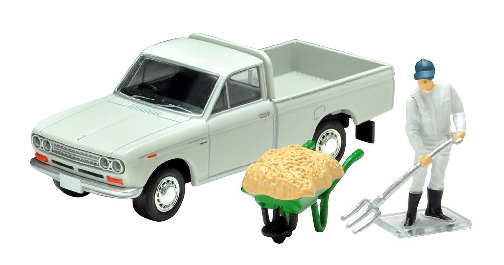 Tomica Limited Vintage Datsun Truck 1300 Deluxe White s postavou Dokončený produkt 314950 1/64 LV-195c
