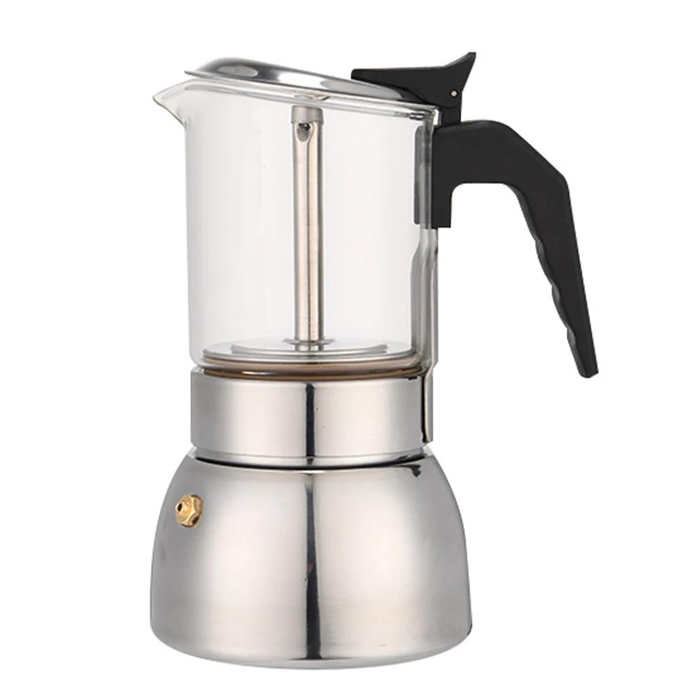Luxury Italian Coffee Maker-Stainless Steel Moka Pot With, Stovetop Espresso Machine (4/6/9 Cup) Perfect Gift for Coffee Lovers